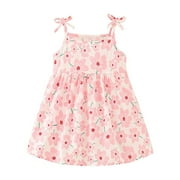 Toddler Baby Girl Dresses Sleeveless Spaghetti Straps Floral Princess Sundress Summer Clothes Outfits Toddler Princess Dress Up